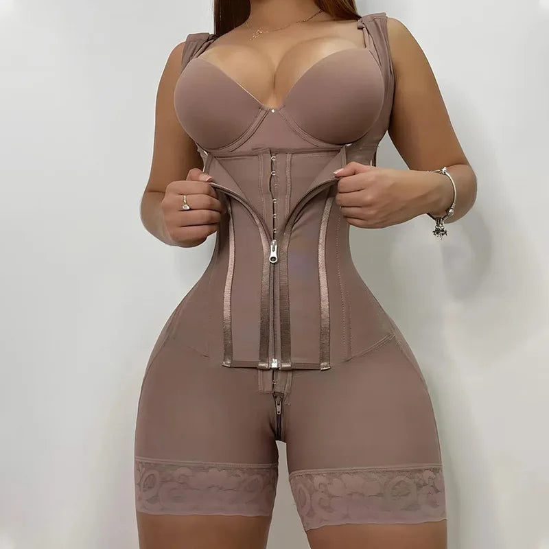 Custom Service Tummy Control Body Shaper Front Hooks & Zipper Tummy Trimmer Butt Lifter Women Faja Reductor Shapewear